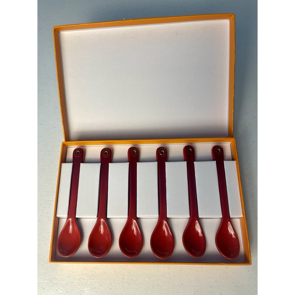 Le Creuset Cerise Red Color Cafe Spoons Rare and Discontinued New